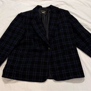 Vintage Requirements Women’s Sz 18 Wool Acrylic Black Blue Blazer